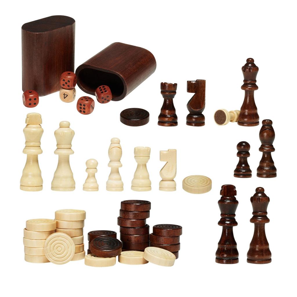 VEVOR 3-IN-1 Chess Checkers Backgammon Table Set, 18 Inch Premium Wooden Chess Table, Deluxe Combo Game Table Furniture Set