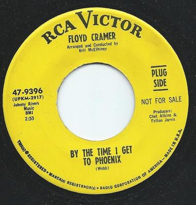 7-дюймовая пластинка FLOYD CRAMER - By The Time I Get To Phoenix 479396PROMO RCA Victor 1967 США Джаз Б/У