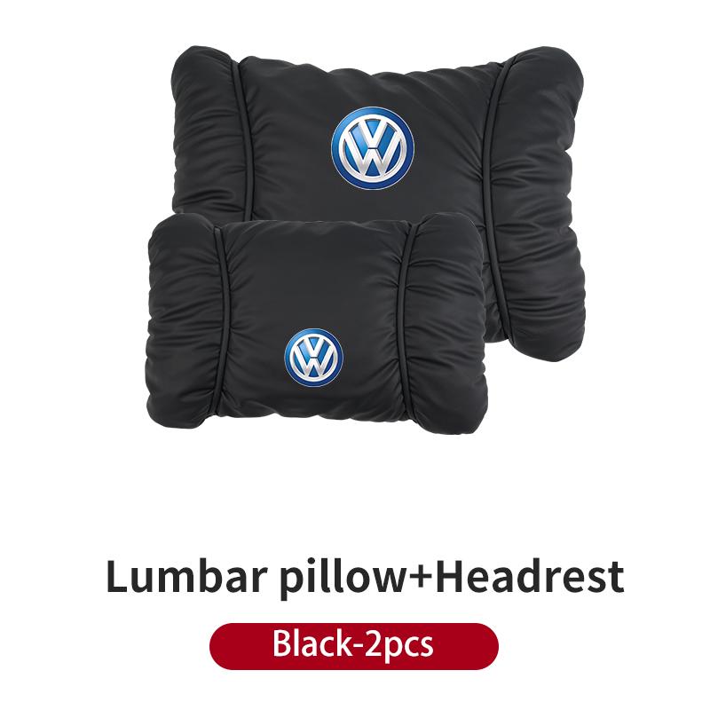 W146Car Lumbar Back Support Headrest Neck Pillow Car Seat Cushion For Volkswagen VW T5 Amarok 2013 Passat Golf 4 5 6 7 MK4 MK7