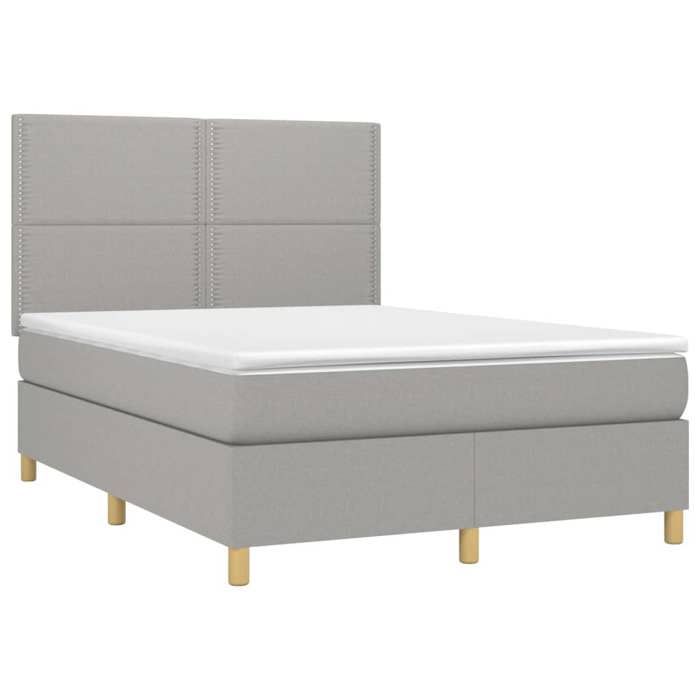 VidaXL Slat Bed Base with Mattress and LED, Upholstered Bed, Double Bed, Adult Bed for Interior Bedroom, 3135357