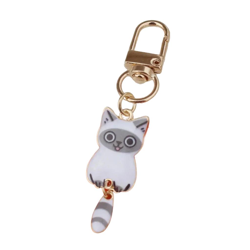 Stylish Alloy Cat Keychain With Durable Metal Pendant Printed Cat Keychain For Backpack Zipper Or Gift Giving