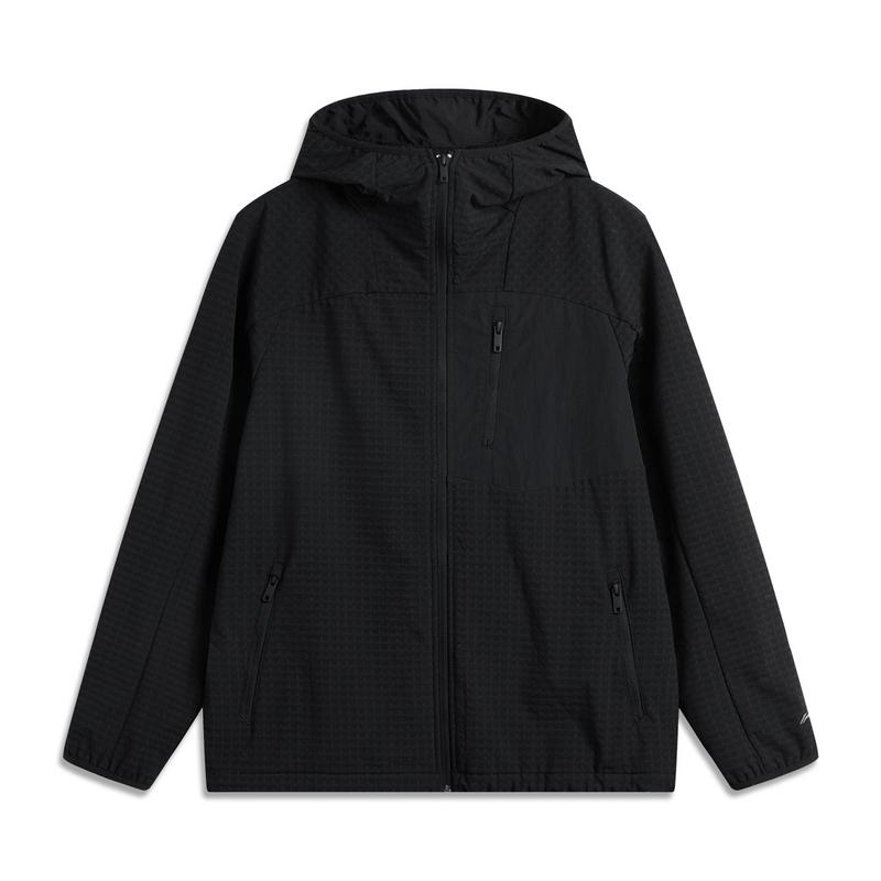Li Ning CF Pure Color Loose Fleece Soft Shell Водонепроницаемая ветрозащитная теплая куртка унисекс куртка черного цвета AFDUB55-5