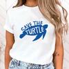 (Premium T-shirt)New Protect The Ocean Save A Turtle Print T-Shirts For Women Summer Tee Shirt Harajuku Casual Round Neck Tops
