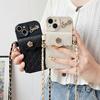 Для чехла для мобильного телефона IPhone17Pro для Apple 15plus Диагональная цепочка 16 Кошелек для монет Держатель для карт Камелия Буквы