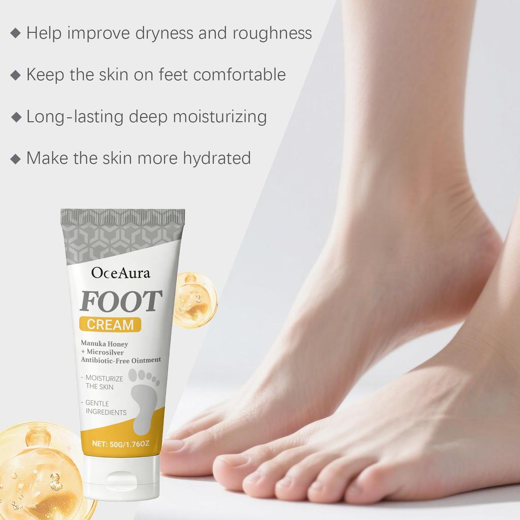 OceAura Moisturizing Hydrating Foot Cream - Enriched with Plant Extracts, Nourishes and Refreshes the Feet