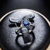 Имитация ювелирных изделий Кольцо с красным корундом цвета рубина в форме короны, шесть лапок, модное, живое кольцо
