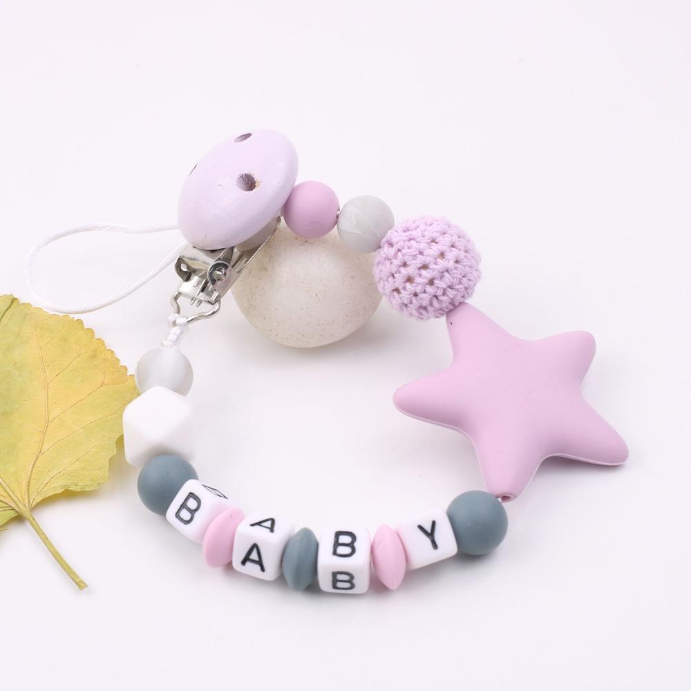 INS Силиконовая цепочка-держатель для детской пустышки в виде пятиконечной звезды - Защита от падения для товаров для мамы и малыша
