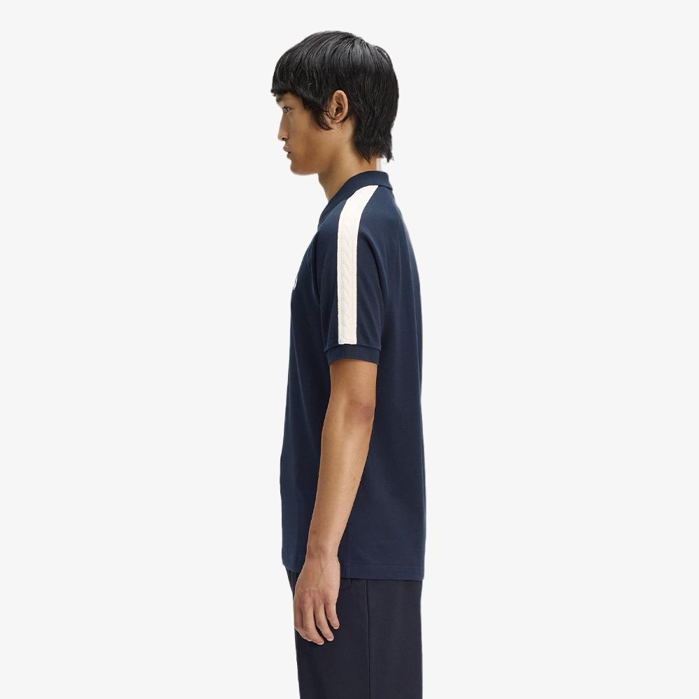 FRED PERRY [Sharp] Cable Tape Polo Shirt - Navy Afpm2612450-608