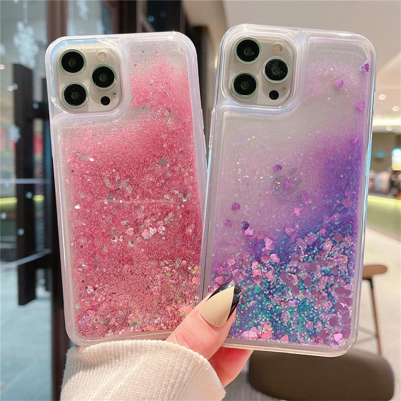 iPhone 16 Чехол с блестками, жидким песком, защитой от падения 15Pro Max для Apple 14/17
