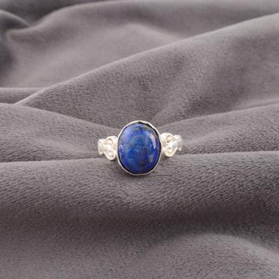 Натуральный Лазурит Драгоценный Камень 925 Стерлинговое Серебро Ювелирные Изделия Ручной Работы Кольцо в Стиле Бохо RR-66-25