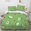 Cartoon Avocado King Queen Duvet Cover Fruit Funny Expression Bedding Set For Kids Teens Adult Green Quilt Cover With Pillowcase