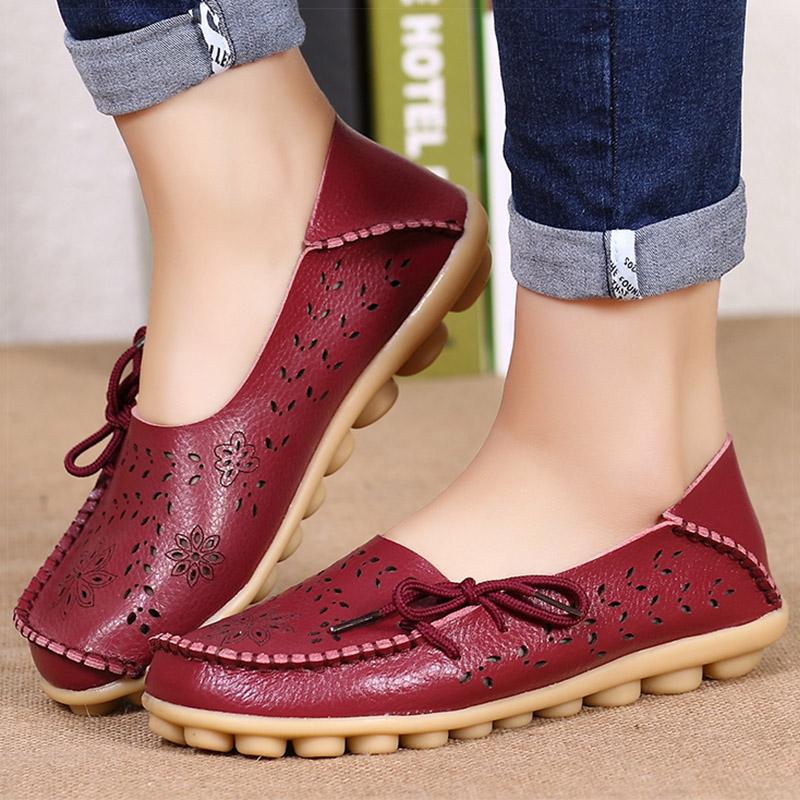 Модная женская обувь Женские туфли на плоской подошве Мягкие кожаные повседневные туфли на плоской подошве Летние черные лоферы Женские мокасины Балетки Zapatos Mujer