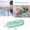 Dental Floss Picks No Shred 2 in 1 Design with Travel Case Ergonomic Grip Reusable Box 20 Count