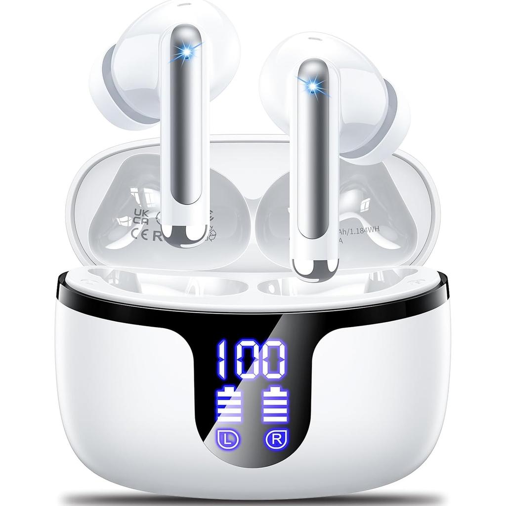 Беспроводные наушники Bluetooth 5.4, наушники с басовым стерео, вкладыши с шумоподавлением, микрофон, водонепроницаемые IP7, внутриканальные наушники, гарнитура на 36 часов для Android iOS