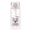 400ml Leak-Proof Water Bottle Cute Dog Cat Print Water Bottle Straw Cup Kids Students Water Bottle Portable for Sports & Fitness