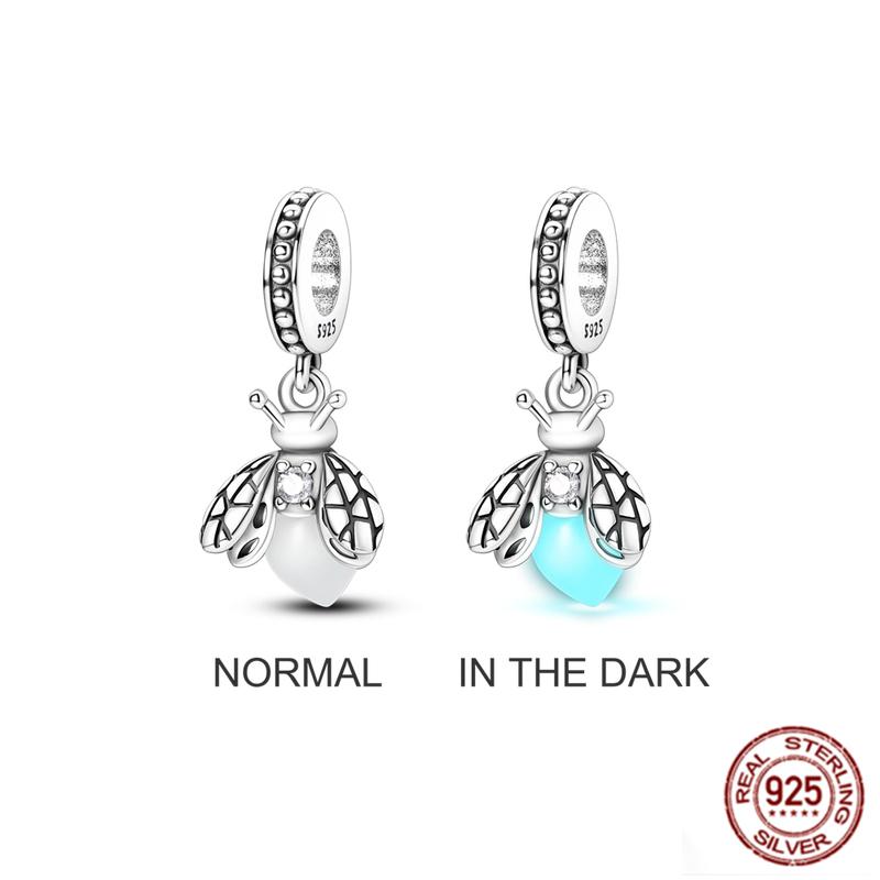 925 Стерлинговое Серебро Красочный Ловец Снов Светящийся Светлячок Подарок Самолет Земля Шармы Подходят Оригинальный Подвеска DIY Изготовление Ювелирных Изделий