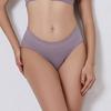 Women Panties Solid Color Elastic Mid Waist Seamless Thin Thread Soft Anti Septic Breathable Intimate Clothes Lady Underwear Briefs