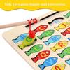 Wooden Kids Fishing Toys Letter Cognition Fishing Game Toy Letter Number Puzzle  Birthday Gift
