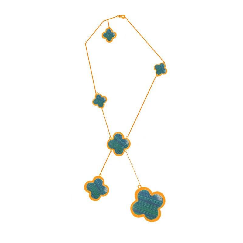 Версия Премиум Двусторонняя Подвеска-клевер с четырьмя лепестками, 6 цветков, Женская цепочка для ключиц из перламутра