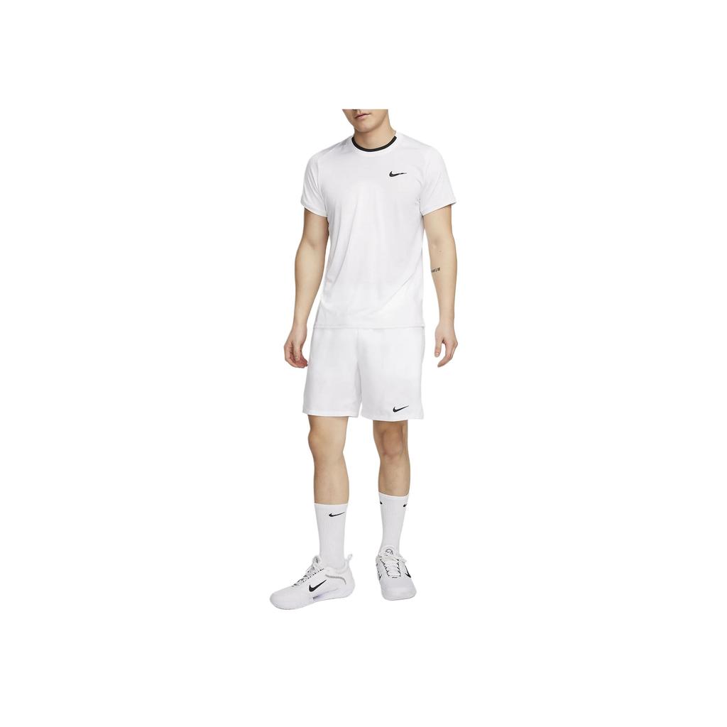 Nike Court Advantage Однотонная футболка с круглым вырезом, повседневная, с коротким рукавом, мужская, топы, белая FD5321-102