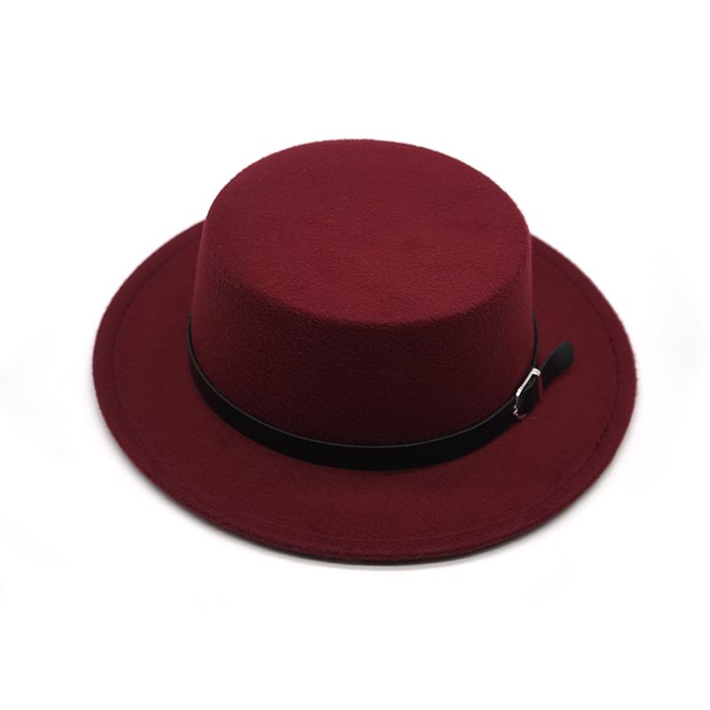 New Felt Hat Men Fedora Hats with Belt Women Vintage Trilby Caps Wool Fedora Warm Jazz Hat Chapeau Femme Feutre Panaman Hat