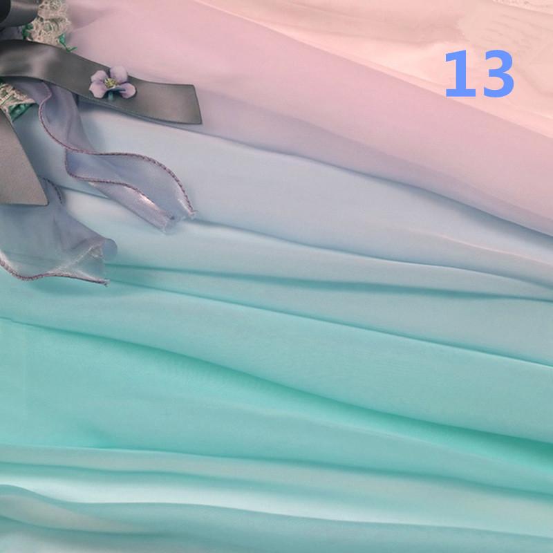 2M Ткань шифон градиентного цвета радуги в древнем стиле 30D органза тюль для DIY ханьфу свадебного платья сценического декора