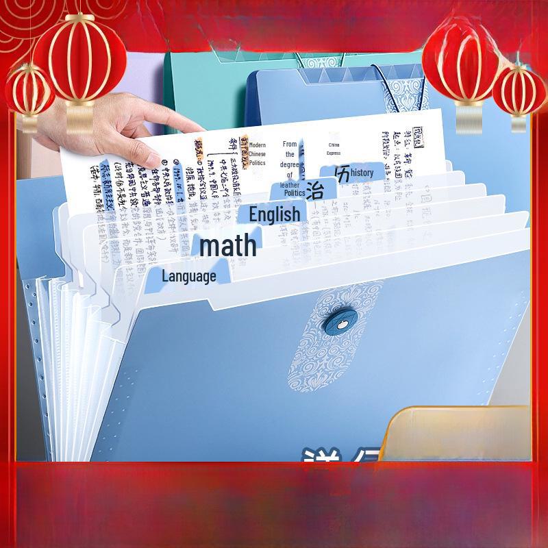 Симпатичная прозрачная папка-гармошка с 12 отделениями для документов формата А4 и студенческих работ