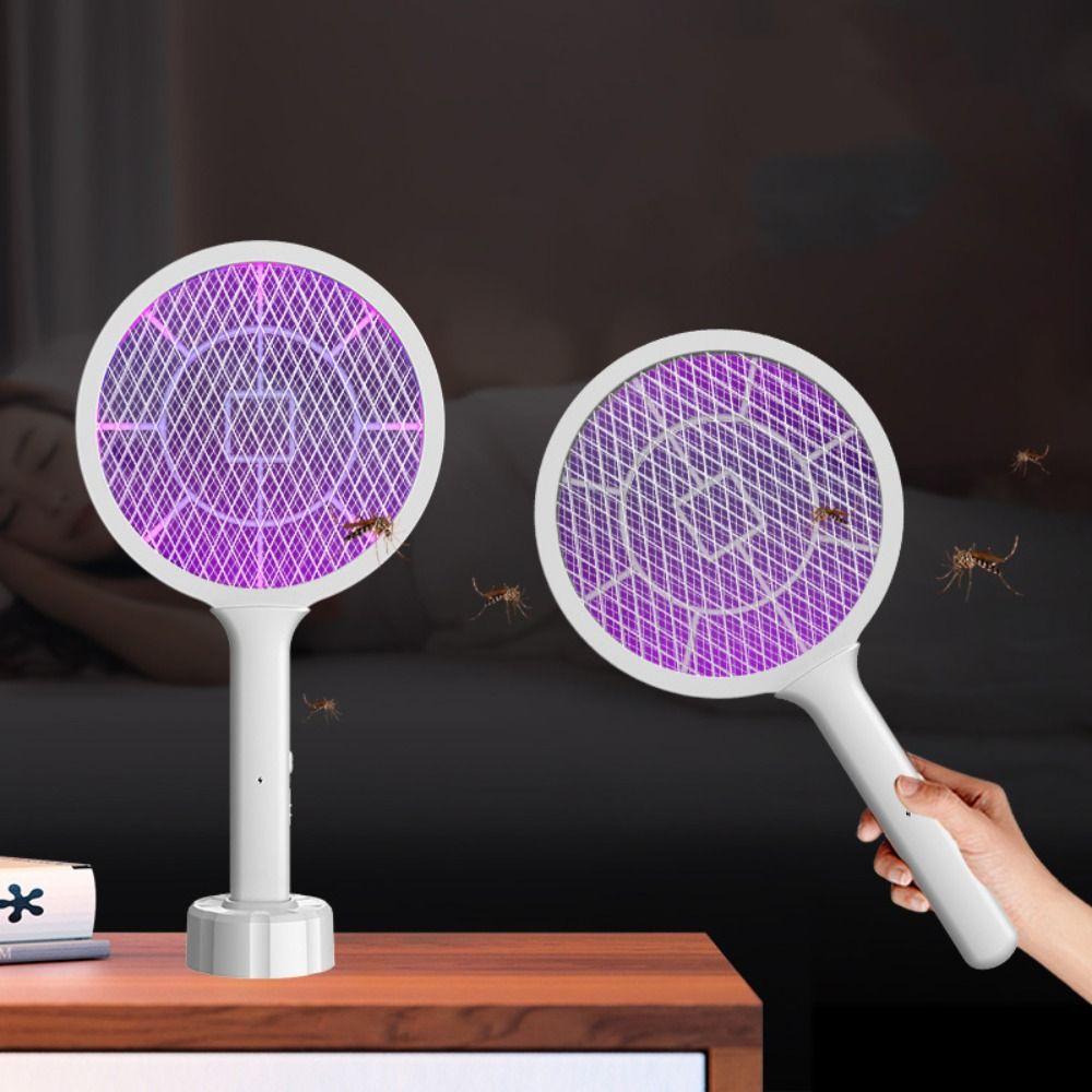 2-в-1 электрическая мухобойка от комаров, перезаряжаемая через USB, лампа-убийца комаров, мухобойка от насекомых