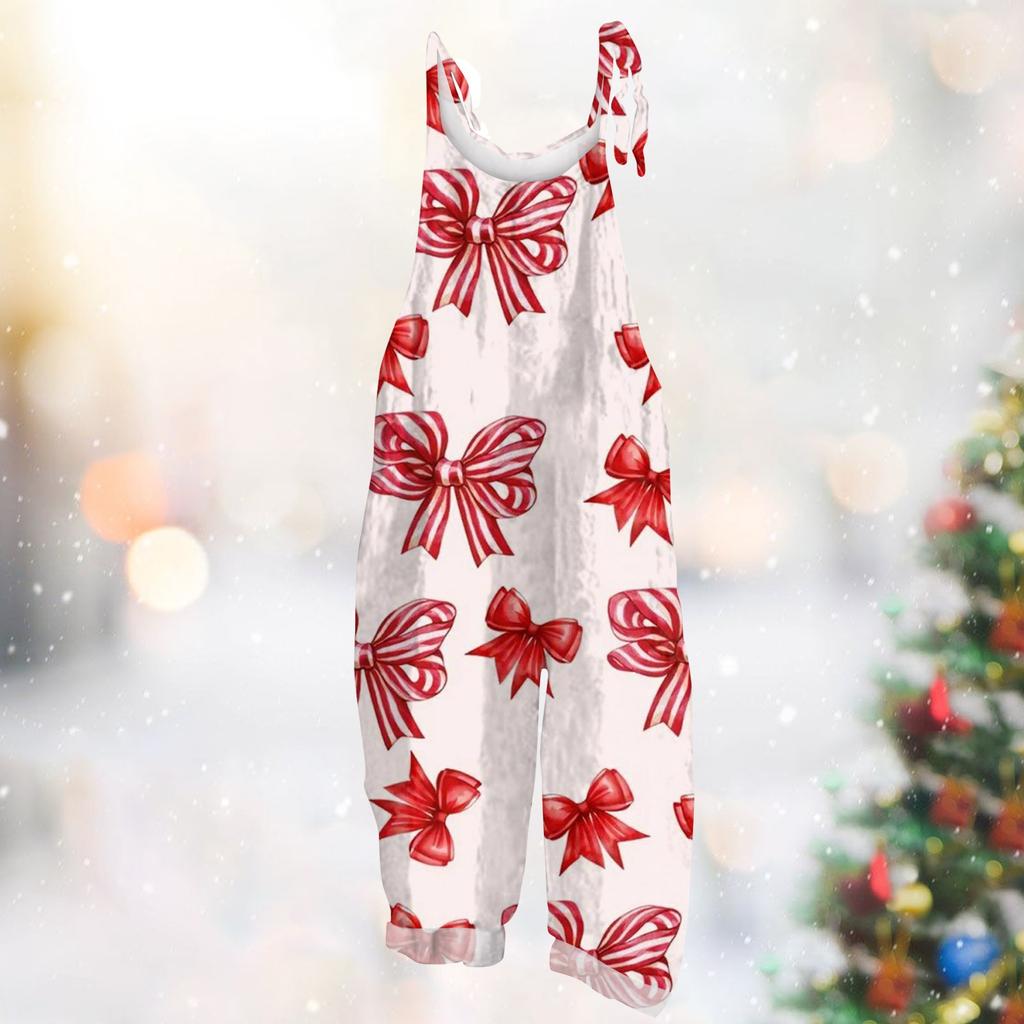 Женский комбинезон с карнавальным принтом, свободный, винтажный, на бретелях, хлопок, лен