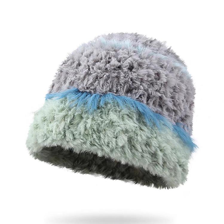 Корейские шапки-бини Ins Color Splicing, зимние, уличные, холодостойкие и теплые, защита ушей, плюшевые русские шапки для мужчин и женщин