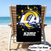 1PC Custom Name Beach Towel Los Angeles Team Spirit Beach Towel, Suitable for Camping, Travel, Beach Accessories, Super Absorbent, Family Gift