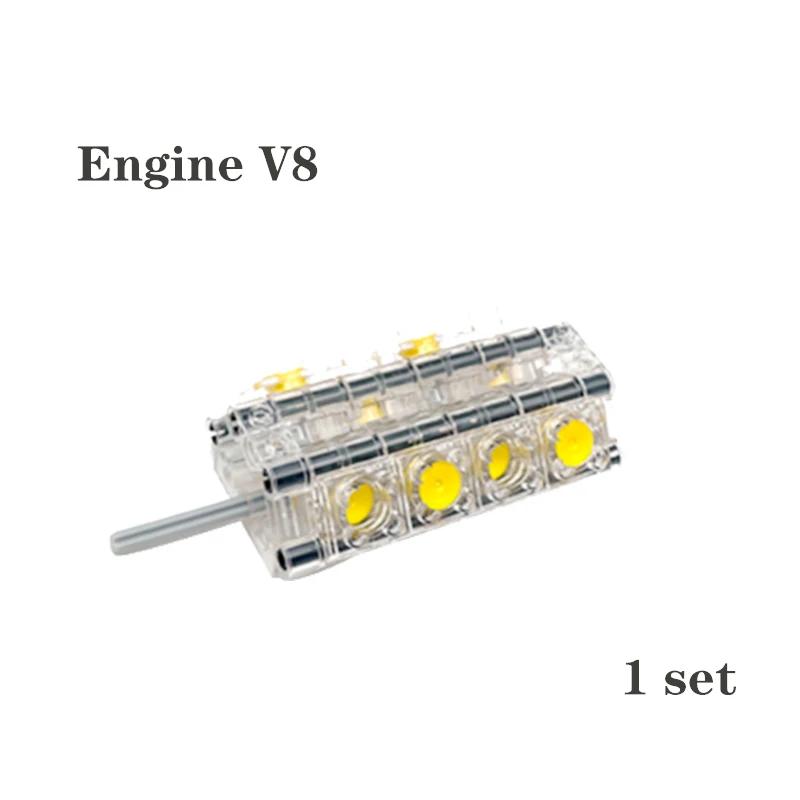 Набор технических деталей V2 V4 V6 V8 V10 V12 V14 Блоки для сборки цилиндров двигателя Кирпичики Модель для высокотехнологичных автомобилей DIY Образовательные игрушки