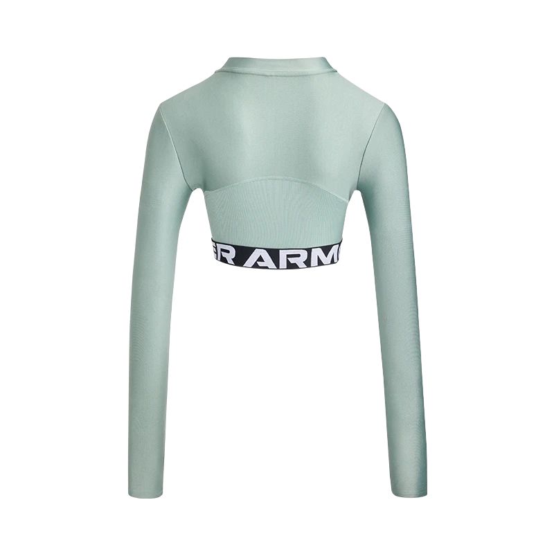 Under Armour HeatGear Логотип Удобная Мягкая Футболка с Коротким Рукавом Женские топы Лаймово-зеленый 1388692-348