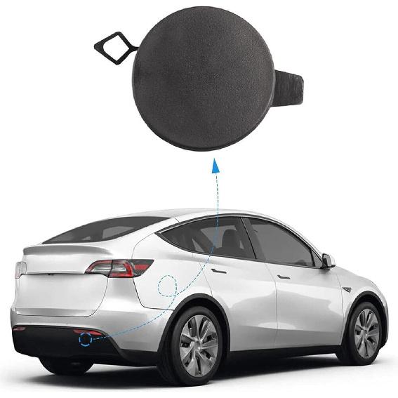 Rear Bumper Tow Hook Cover - Trailer Cap for Tesla Model Y - - Compatible with Part 1494426-00-A