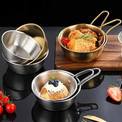 304 Нержавеющая сталь Бытовая корейская кухня Чаша с ручкой Рис Вино Чаши Соус Приправа Блюдо Сервировка Кухонная Посуда