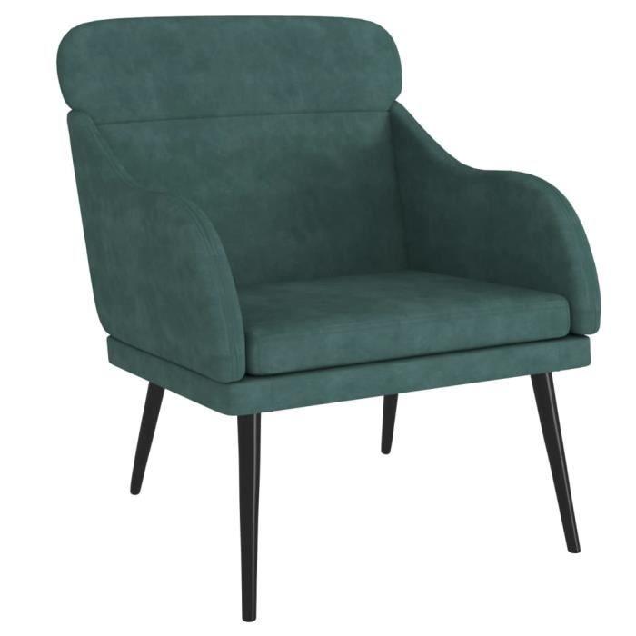 351438 vidaXL Armchair Dark Green 63x76x80 Cm Velvet