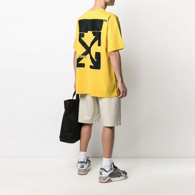 OFF WHITE Футболка мужская SS21 Желтая OMAA038S21JER0081910