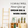 WZ9052 Inspirational English Slogan Bedroom Living Room Study Commercial Place Landscaping Decoration Wall Sticker