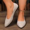 Большой размер осень новая заостренный носок неглубокий вырез удобный низкий каблук женская мода повседневная обувь