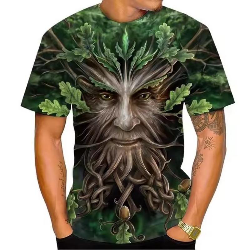 Новая мужская летняя модная футболка с изображением головы с 3D-принтом, интересный винтажный топ Harajuku с круглым вырезом и короткими рукавами размера плюс