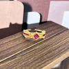 2026 Sweet and Cool Colorful Drip Glaze Temperament Court Style Retro Ring Female Flower Niche Ring