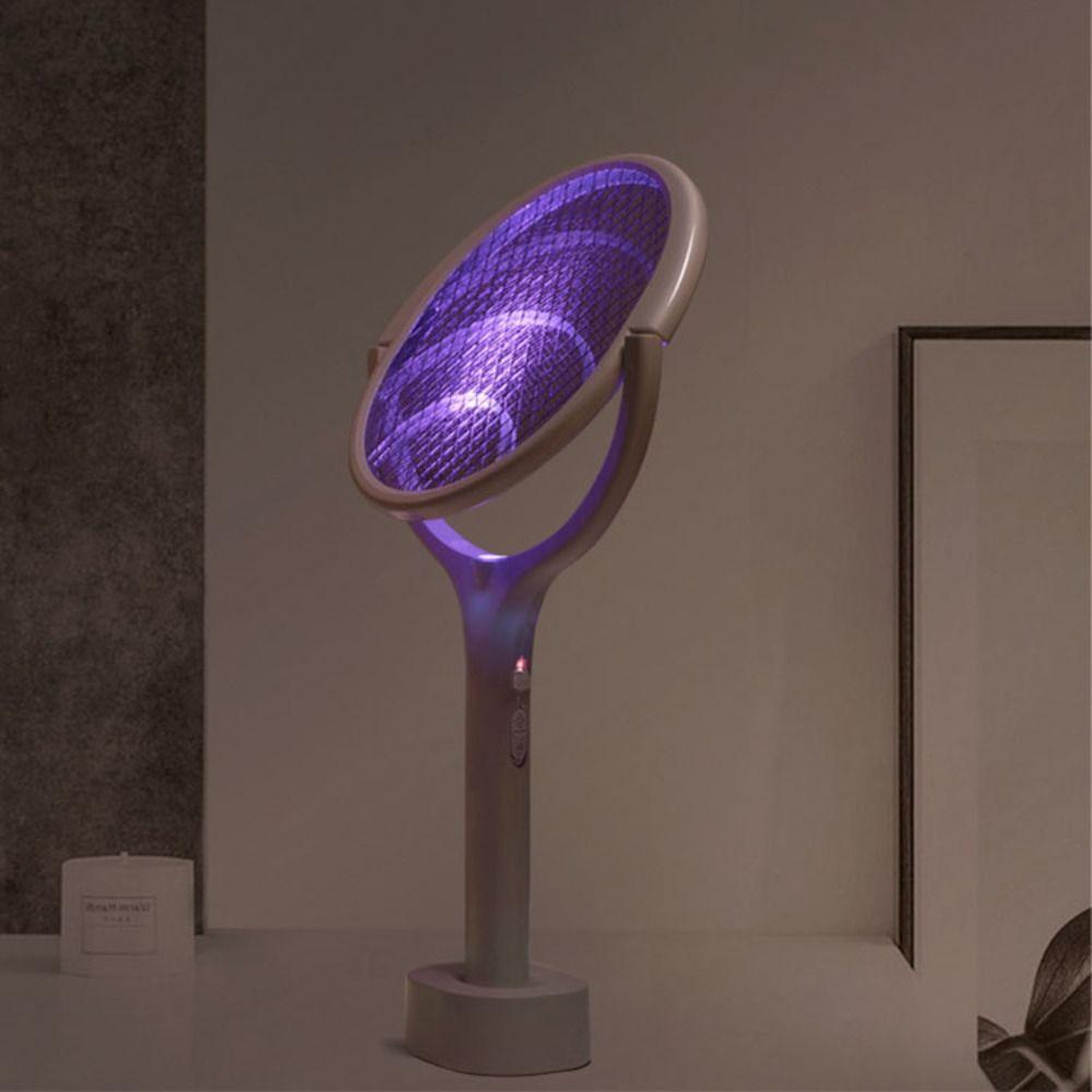 Rotating Head Fly Swatter Adjustable Angle Mosquito Zapper Electric Mosquito Swatter  Summer