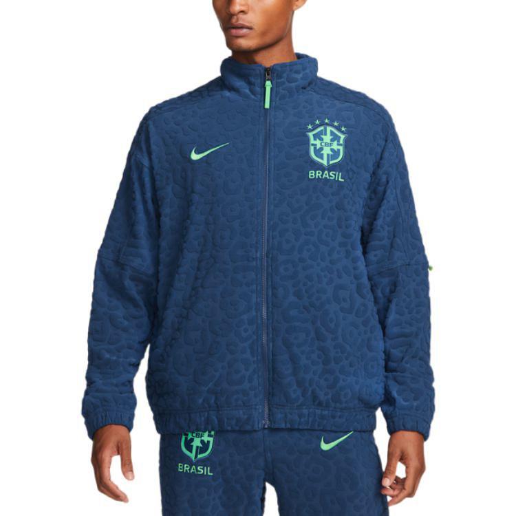 Nike Однотонная футбольная спортивная куртка с логотипом, мужская верхняя одежда, синяя DX2045-490