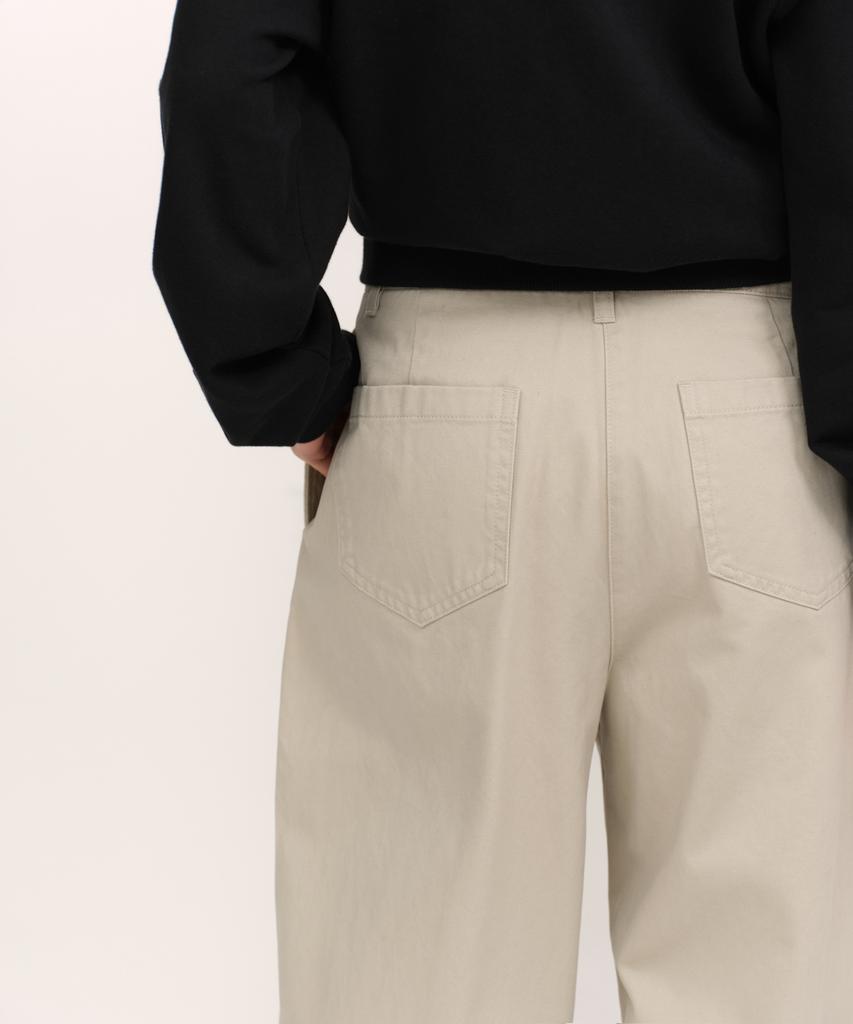 MUSINSA STANDARD WOMAN Women'S Deep Tuck Extra Wide Chino Pants [Light Beige]