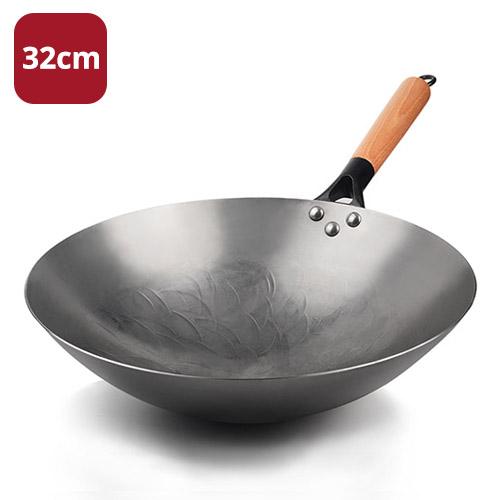 Fypo Handmade Chinese Cast Iron Wok Smokless Cookware Uncoated Iron Pot Frying Pan Antiprigar Kitchen Pot Skillet Wok
