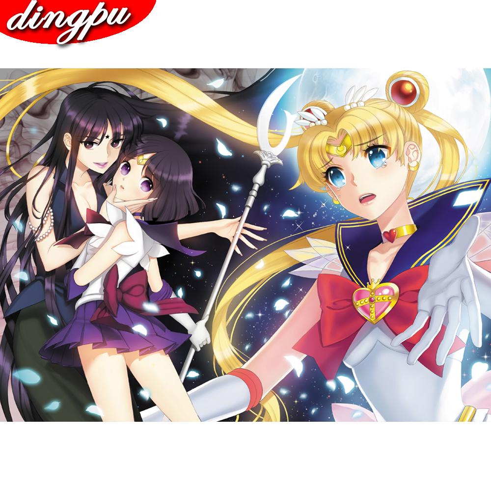 DINGPU 5d Алмазная картина Прибытие Пейзаж Гостиная Украшение стены Мозаика Пейзаж Алмазное искусство