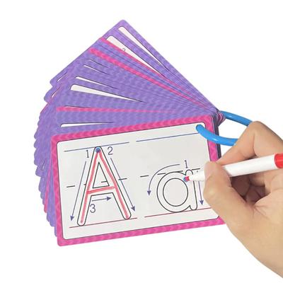 1 набор детских карточек с алфавитом, 26 букв, карточка для практики прописывания, для мальчиков и девочек, обучающая карточка для дошкольного обучения с сухим стиранием ABC