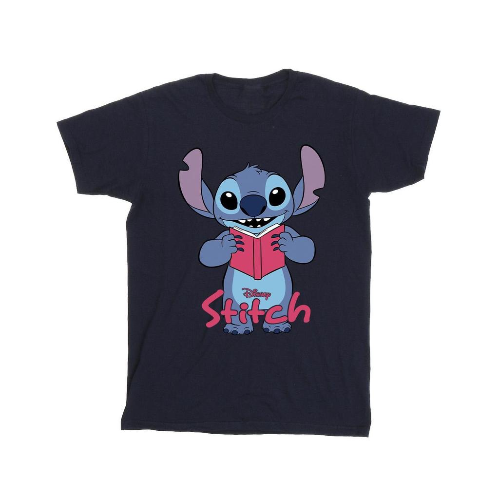 Lilo & Stitch Boys Reading Standing Cotton T-Shirt