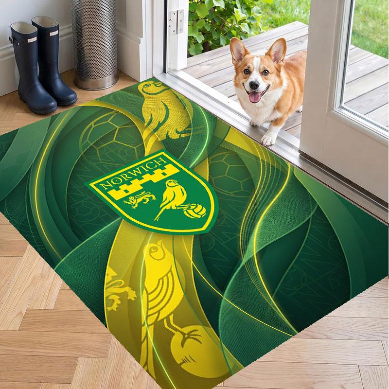 Soft Floor Carpet Norwich City Football Pattern Area Rug Decorative Mat For Home Room Decoration