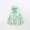 2025 Новая весенняя ветрозащитная куртка для девочек с капюшоном, молнией и длинным рукавом, теплое детское пальто для улицы, дышащая повседневная детская куртка с принтом